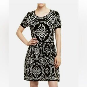 Romeo And Juliet Couture Sweater Dress Large Black White Holiday Festive